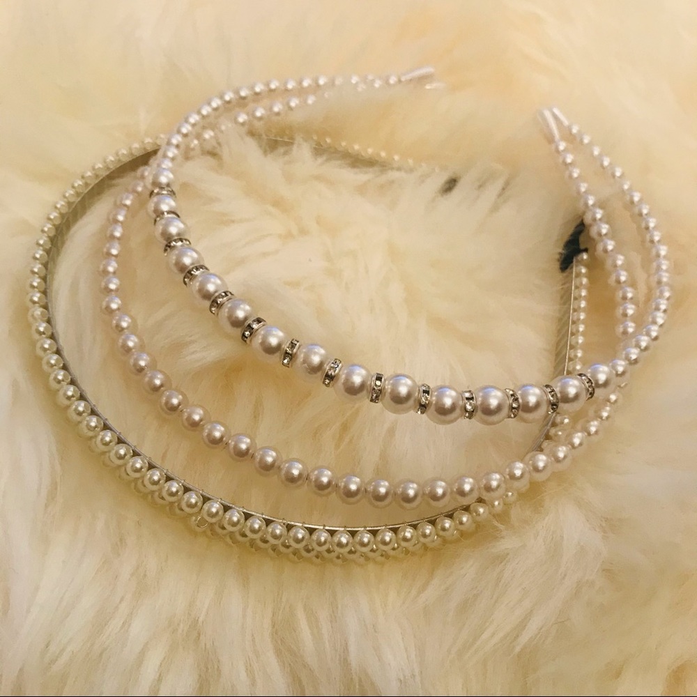 ZARA pearl headband set jumbo faux pearls - Picture 5 of 5